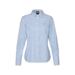 Damska koszulka z długim rękawem Musto Oxford. Niebieskie bluzki damskie Musto, bez wzorów, bez kołnierzyka, bez ramiączek. Za 421.50 zł.