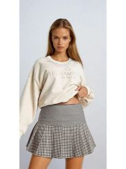 Monki Spódnica w kolorze czarno-kremowym rozmiar: 32. Brązowe spódniczki damskie Monki, bez wzorów, mini, proste. Za 43.99 zł.