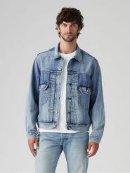 Levi's Kurtka dżinsowa "Type 2 Trucker" w kolorze niebieskim rozmiar: XL. Niebieskie kurtki męskie Levi's, s, bez wzorów, z bawełny, bez kaptura. Za 199.49 zł.