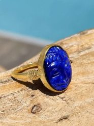 Taboo Pozłacany pierścionek z lapis lazuli rozmiar: 58. Żółte pierścionki damskie Taboo, z lazurytem, pozłacane. Za 101.45 zł.