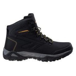 Buty trekkingowe męskie Hi-Tec Medin MID - czarne, Rozmiar buta 45. Czarne buty trekkingowe męskie Hi-tec, z gumy, bez zapięcia. Za 149.99 zł.
