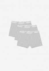 Bokserki sportowe męskie Prosto 3-pack. Szare bokserki męskie Prosto., bez wzorów, z bawełny. Za 119.99 zł.