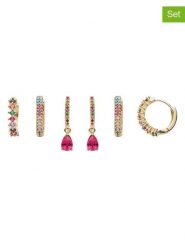 U.S. Polo Assn. Kolczyki-kreole (3 pary) z kryształami rozmiar: onesize. Żółte kolczyki damskie U.S. Polo Assn., z kryształem, metalowe. Za 78.99 zł.