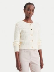Fracomina Kardigan FY26WT8037K45801 Kremowy Regular Fit. Białe kardigany damskie Fracomina, l, bez wzorów, z syntetyku. Za 259.99 zł.