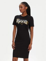 Versace Jeans Couture Sukienka codzienna 78HAOC06 Czarny Slim Fit. Czarne sukienki damskie Versace Jeans Couture, na co dzień, xs, bez wzorów, z bawełny, bez kołnierzyka, bez ramiączek, proste. Za 479.99 zł.