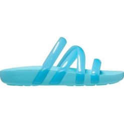 Sandały Kobieta Crocs Splash Glossy Strappy niebieski. Niebieskie sandały damskie Crocs, bez wzorów, z materiału, bez obcasa. Za 247.05 zł.