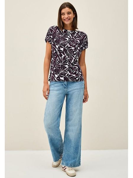 Cecil Koszulka w kolorze ciemnofioletowym rozmiar: S. Różowe bluzki damskie Cecil, s, bez wzorów, z bawełny, bez kołnierzyka, bez ramiączek. Za 61.17 zł.