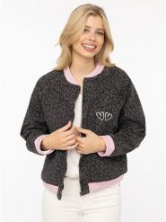 Zwillingsherz Kurtka "Leo Sparkle" w kolorze antracytowym rozmiar: XL. Czarne kurtki damskie Zwillingsherz, xl, z aplikacjami, z bawełny, bez kaptura. Za 279.95 zł.