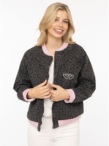 Zwillingsherz Kurtka "Leo Sparkle" w kolorze antracytowym rozmiar: XL. Czarne kurtki damskie Zwillingsherz, xl, z aplikacjami, z bawełny, bez kaptura. Za 279.95 zł.