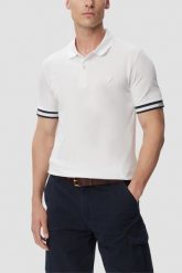 GUESS Biały męski t-shirt polo Lyle, Rozmiar M. Białe koszulki polo męskie Guess, m, z aplikacjami, z jeansu, bez ramiączek. Za 379.99 zł.