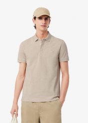 Męska koszulka polo Lacoste. Brązowe koszulki polo męskie Lacoste, l, bez wzorów, z bawełny, bez ramiączek. Za 703.99 zł.