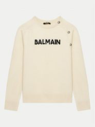 Balmain Sweter BV9B00-Z2409 Écru Regular Fit. Swetry dziewczęce Balmain, bez wzorów, z syntetyku, bez kołnierzyka. Za 1,749.00 zł.