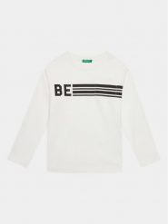 United Colors Of Benetton Bluzka 3VR5C10DN Biały Regular Fit. Białe t-shirty chłopięce United Colors Of Benetton, bez wzorów, z bawełny, bez ramiączek. Za 39.99 zł.