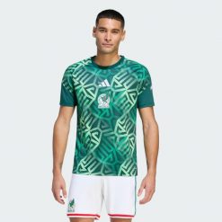 Podstawowa koszulka rozgrzewkowa Meksyk 26. Zielone t-shirty sportowe męskie Adidas, m, z materiału, bez ramiączek, do piłki nożnej, climacool (adidas). Za 299.00 zł.