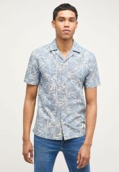 MĘSKA KOSZULA MUSTANG Collin Shirt 2312 Bambus two-color blue 1013993 12461. Niebieskie koszule męskie Mustang, na lato, m, bez wzorów, z bawełny, bez kołnierzyka, bez ramiączek. Za 99.99 zł.