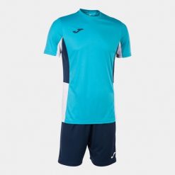 Zestaw Sportowy Joma Danubio II Turkus-Navy L - Komfort i Wydajność. Niebieskie szorty męskie Joma, l, z materiału, na fitness i siłownię. Za 77.50 zł.