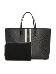 Tommy Hilfiger Torebka Th Monoplay Le Maxi Tote AW0AW17697 Czarny. Czarne torebki klasyczne damskie Tommy Hilfiger, bez wzorów, ze skóry, bez dodatków. Za 799.99 zł.