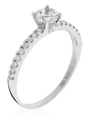 OR ÉCLAT Złoty pierścionek "Destinée" z cyrkoniami rozmiar: 56. Szare pierścionki damskie Or Éclat, z cyrkonią, złote. Za 1,087.99 zł.