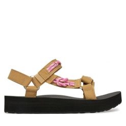 Sandały Teva. Brązowe sandały damskie Teva, bez wzorów, bez obcasa, na płaskiej podeszwie. Za 339.99 zł.