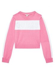 Guess Sweter J5YR00 Z3GW0 Różowy Regular Fit. Czerwone swetry dziewczęce Guess, z aplikacjami, z bawełny, bez kołnierzyka. Za 149.99 zł.