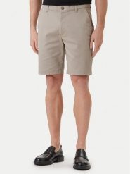 Calvin Klein Szorty materiałowe LV04LF601G Khaki Regular Fit. Brązowe szorty męskie CALVIN KLEIN, z bawełny, bez kołnierzyka. Za 369.99 zł.