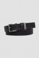 GUESS Czarny męski skórzany pasek, Rozmiar XS. Czarne paski męskie Guess, z aplikacjami, ze skóry, eleganckie. Za 349.99 zł.