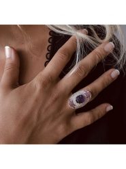 Les Petites Précieuses Pozłacany pierścionek z kamieniami szlachetnymi rozmiar: 56. Różowe pierścionki damskie Les Petites Précieuses, z ametystem, pozłacane. Za 434.99 zł.