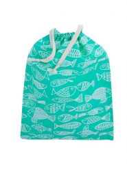 Overbeck and Friends Worek "Crazy Fish" w kolorze zielonym do przechowywania - 27 x 37 cm rozmiar: onesize. Zielone shopper bag damskie Overbeck and Friends, bez wzorów, z bawełny, bez dodatków. Za 24.17 zł.