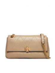 Tory Burch Torebka Charlie Quilted Small Shoulder Bag 185829 Kremowy. Białe torebki klasyczne damskie Tory Burch, bez wzorów, ze skóry, bez dodatków. Za 2,384.00 zł.