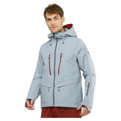 Kurtka zimowa na narty i snowbord męska Salomon OUTPEAK. Niebieskie kurtki męskie Salomon, m, bez wzorów, z tkaniny, bez kaptura, narciarskie. Za 699.00 zł.
