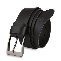 Skórzany pasek BETLEWSKI DW40-0 85 czarny. Czarne paski męskie Betlewski, bez wzorów, z materiału. Za 79.99 zł.