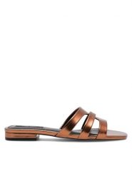 Nine West Klapki 123AL1207-1 Brązowy. Brązowe klapki damskie Nine West, bez wzorów, z syntetyku, bez obcasa. Za 144.99 zł.