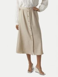 Vero Moda Spódnica midi Melaney 10304134 Beżowy Regular Fit. Brązowe spódniczki damskie Vero Moda, m, bez wzorów, z syntetyku, midi. Za 189.99 zł.