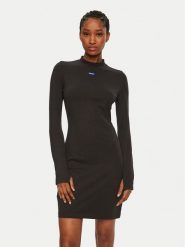 HUGO Sukienka codzienna Nilla 50531138 Czarny Slim Fit. Czarne sukienki damskie Hugo, na co dzień, l, bez wzorów, z bawełny, bez kołnierzyka, bez ramiączek, proste. Za 259.99 zł.