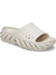 Crocs Klapki "Echo" w kolorze kremowym rozmiar: 41/42. Brązowe klapki damskie Crocs, bez wzorów, bez obcasa. Za 157.35 zł.