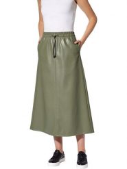 Heine Spódnica w kolorze khaki ze skóry syntetycznej rozmiar: 38. Brązowe spódniczki damskie Heine, bez wzorów, ze skóry, midi, proste. Za 138.87 zł.