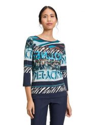 Betty Barclay Koszulka w kolorze granatowo-miętowym rozmiar: 36. Niebieskie t-shirty damskie Betty Barclay, bez wzorów, bez kołnierzyka. Za 109.52 zł.