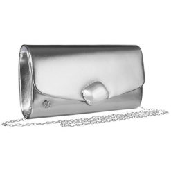 Kopertówka damska Rovicky R-XS022 srebrna. Szare torebki wieczorowe ROVICKY, bez wzorów, ze skóry ekologicznej, bez kołnierzyka, bez ramiączek. Za 49.99 zł.