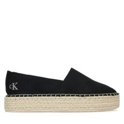Espadryle Calvin Klein Jeans. Czarne espadryle damskie Calvin Klein Jeans, bez wzorów, z jeansu, bez obcasa. Za 209.99 zł.