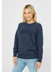 Derbe Sweter w kolorze granatowym rozmiar: XL. Niebieskie swetry klasyczne damskie Derbe, xl, z bawełny, bez kołnierzyka. Za 188.85 zł.
