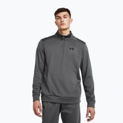 Bluza Under Armour Armour Fleece 1/4 Zip. Szare bluzy sportowe męskie Under Armour, bez wzorów, sportowe, bez kołnierzyka, bez ramiączek. Za 159.99 zł.