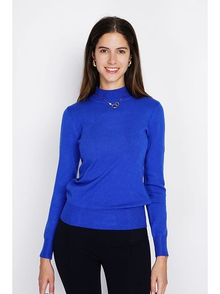 ASSUILI Sweter w kolorze niebieskim rozmiar: 38. Niebieskie golfy damskie Assuili, bez wzorów, z kaszmiru, bez ramiączek. Za 113.99 zł.