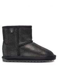 EMU Australia Śniegowce Wallaby Mini Metallic K11856 Czarny. Czarne kozaki dziewczęce Emu Australia, bez wzorów, ze skóry, bez obcasa. Za 349.99 zł.