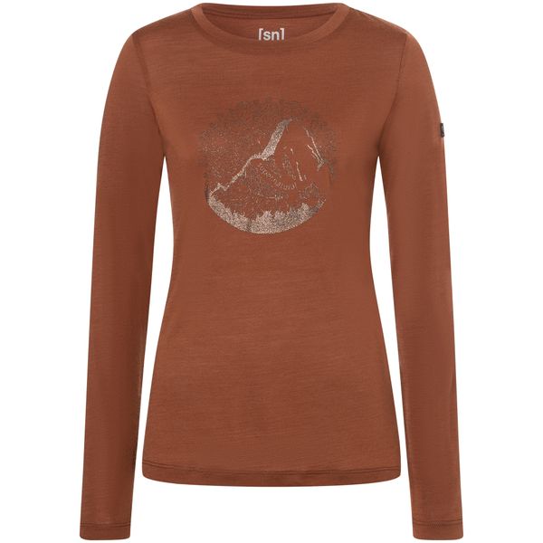 Koszulka z długim rękawem damska SUPER.NATURAL W Mountain Mandala Tree. Brązowe t-shirty damskie Super.natural, xs, bez wzorów, bez kołnierzyka. Za 279.99 zł.