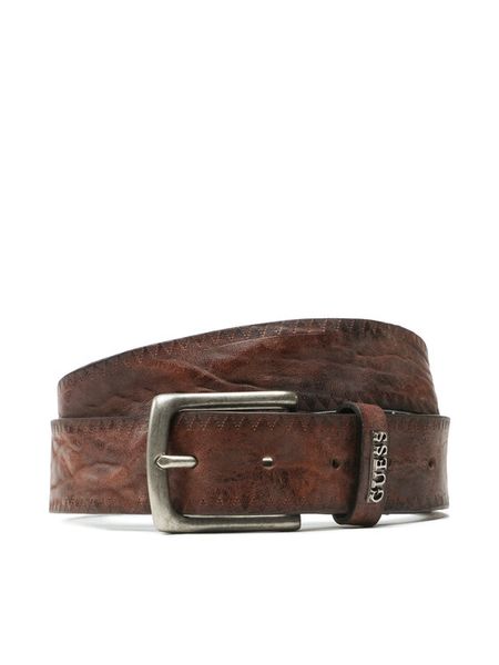 Guess Pasek Męski M3BZ27 L0TP0 Brązowy. Brązowe paski męskie Guess, z aplikacjami, ze skóry. Za 169.99 zł.