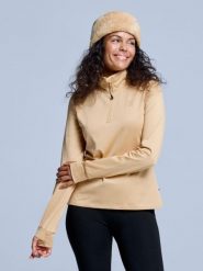 Bluza narciarska - Damskie - Arctic 2.0 - Warm Sand. Brązowe bluzy z kapturem damskie POEDERBAAS, na zimę, l, z elastanu. Za 177.72 zł.