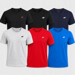 KOMPLET KOSZULEK MĘSKICH 4F ZESTAW 6PAK T-SHIRT L TTSHM3341. T-shirty męskie 4f, l, bez wzorów, z bawełny, bez kołnierzyka. Za 299.94 zł.