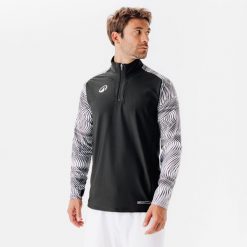 Bluza piłkarska Kipsta Viralto Wavy Club na krótki suwak. Czerwone bluzy bez kaptura męskie KIPSTA, l, z elastanu. Za 199.99 zł.
