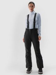4F Spodnie narciarskie membrana 5000 damskie - czarne XXL. Czarne spodnie materiałowe damskie 4f, bez wzorów, z dzianiny, sportowe. Za 299.99 zł.