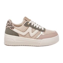 Buty Sportowe Damskie Na Platformie Panterka Zielone. Zielone buty sportowe na co dzień damskie bez wzorów, ze skóry. Za 163.66 zł.